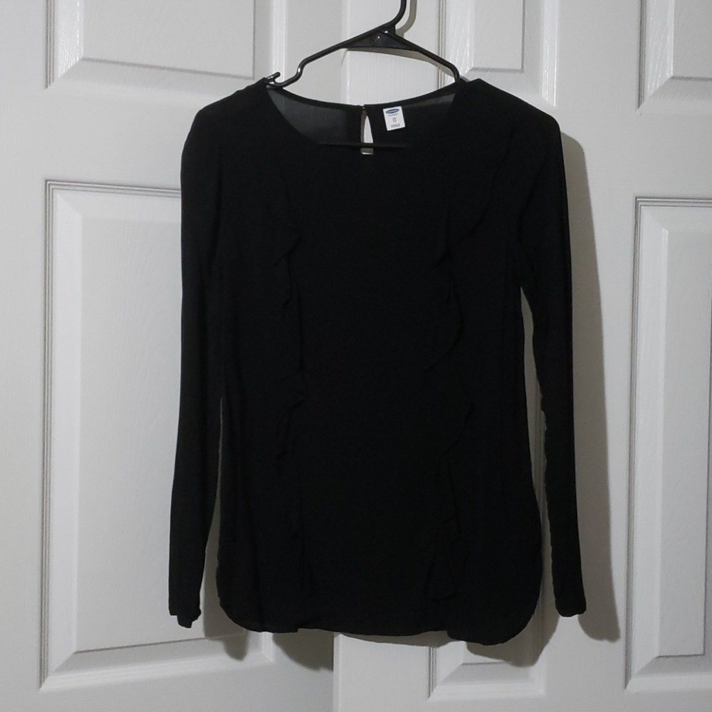 Old Navy Black Ruffle Top
